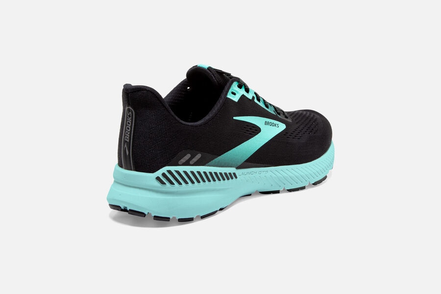 Brooks Running Shoes - Launch GTS 8 Road Womens - Black/Blue - AMD-628541